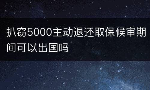 扒窃5000主动退还取保候审期间可以出国吗