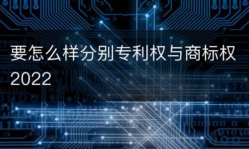 要怎么样分别专利权与商标权2022