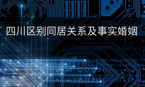 四川区别同居关系及事实婚姻