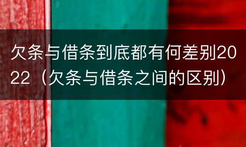 欠条与借条到底都有何差别2022（欠条与借条之间的区别）