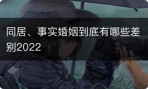 同居、事实婚姻到底有哪些差别2022