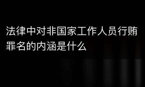 法律中对非国家工作人员行贿罪名的内涵是什么