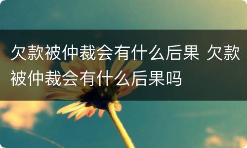 欠款被仲裁会有什么后果 欠款被仲裁会有什么后果吗