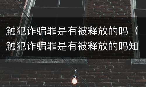 触犯诈骗罪是有被释放的吗（触犯诈骗罪是有被释放的吗知乎）