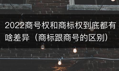 2022商号权和商标权到底都有啥差异（商标跟商号的区别）