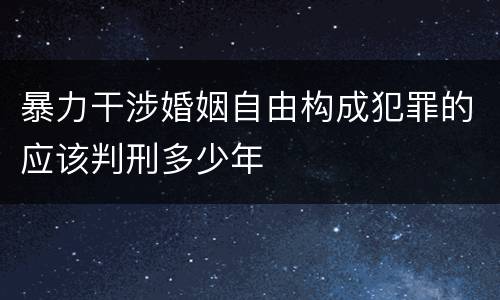 暴力干涉婚姻自由构成犯罪的应该判刑多少年