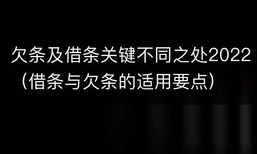 欠条及借条关键不同之处2022（借条与欠条的适用要点）