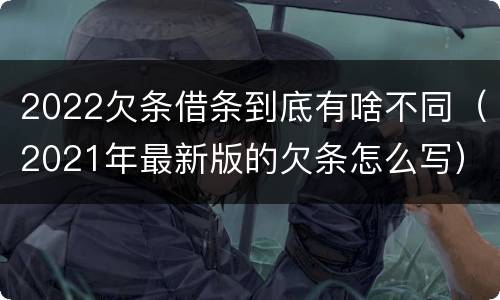 2022欠条借条到底有啥不同（2021年最新版的欠条怎么写）
