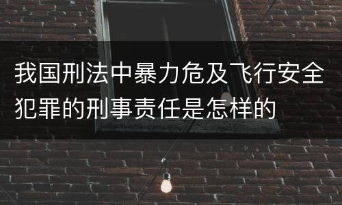 我国刑法中暴力危及飞行安全犯罪的刑事责任是怎样的
