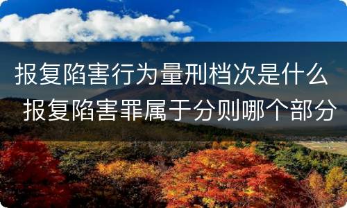 报复陷害行为量刑档次是什么 报复陷害罪属于分则哪个部分