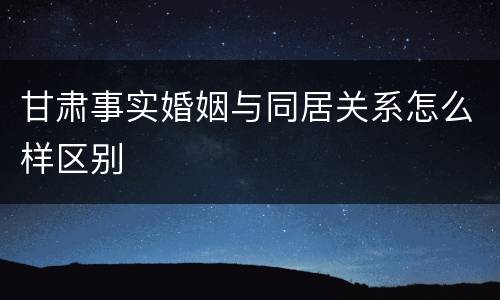 甘肃事实婚姻与同居关系怎么样区别