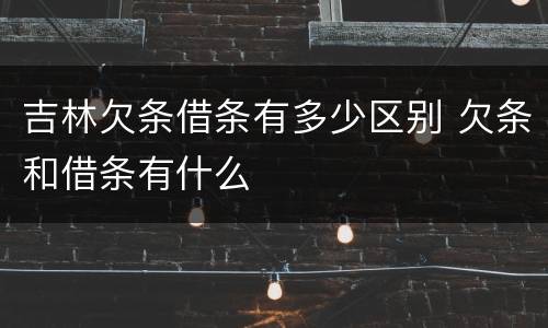 吉林欠条借条有多少区别 欠条和借条有什么