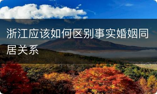 浙江应该如何区别事实婚姻同居关系