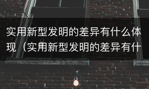 实用新型发明的差异有什么体现（实用新型发明的差异有什么体现和特点）