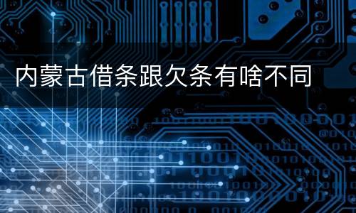 内蒙古借条跟欠条有啥不同