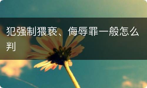 犯强制猥亵、侮辱罪一般怎么判