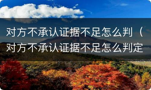 对方不承认证据不足怎么判（对方不承认证据不足怎么判定）