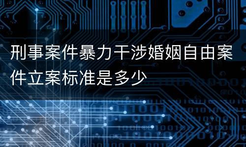 刑事案件暴力干涉婚姻自由案件立案标准是多少