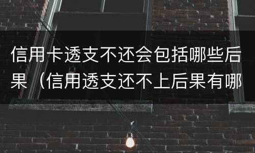 信用卡透支不还会包括哪些后果（信用透支还不上后果有哪些）