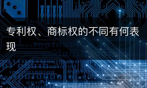 专利权、商标权的不同有何表现