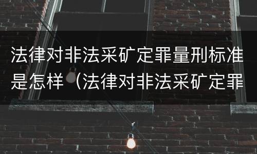 法律对非法采矿定罪量刑标准是怎样（法律对非法采矿定罪量刑标准是怎样规定的）