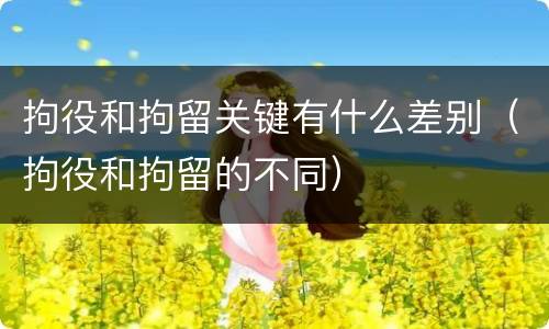 拘役和拘留关键有什么差别（拘役和拘留的不同）
