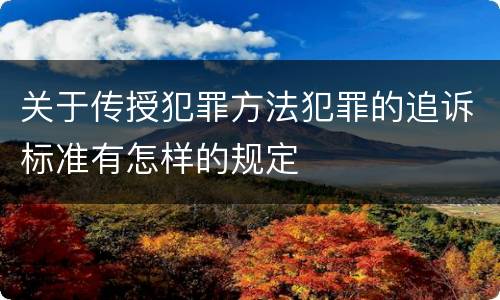 关于传授犯罪方法犯罪的追诉标准有怎样的规定
