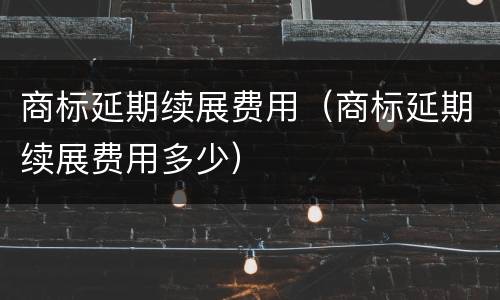 商标延期续展费用（商标延期续展费用多少）