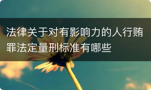法律关于对有影响力的人行贿罪法定量刑标准有哪些