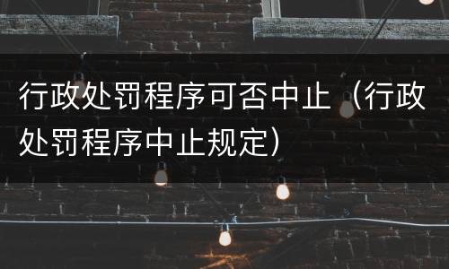 行政处罚程序可否中止（行政处罚程序中止规定）