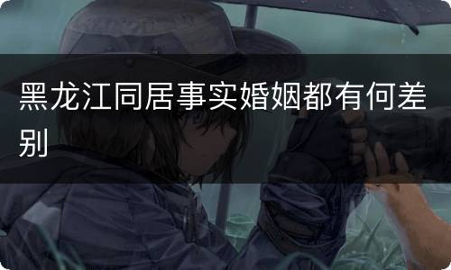 黑龙江同居事实婚姻都有何差别