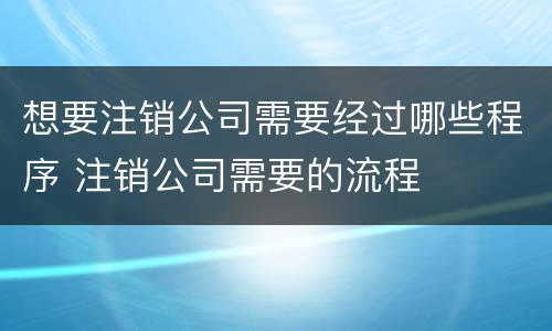 想要注销公司需要经过哪些程序 注销公司需要的流程