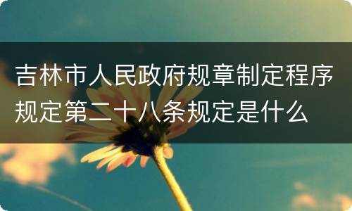 吉林市人民政府规章制定程序规定第二十八条规定是什么