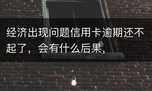 经济出现问题信用卡逾期还不起了，会有什么后果，