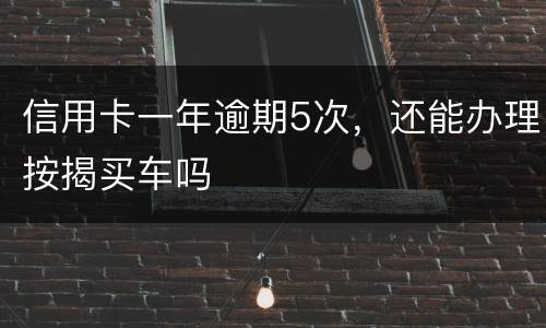 信用卡一年逾期5次，还能办理按揭买车吗