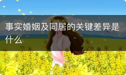 事实婚姻及同居的关键差异是什么