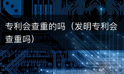 专利会查重的吗（发明专利会查重吗）