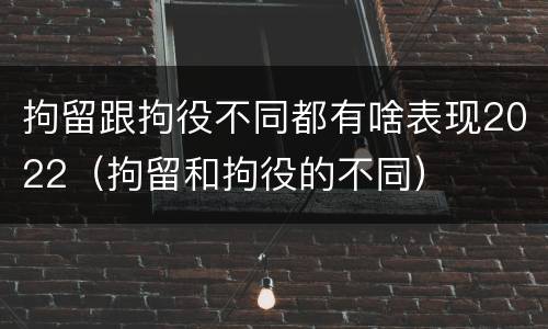 拘留跟拘役不同都有啥表现2022（拘留和拘役的不同）