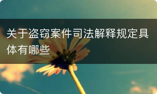 关于盗窃案件司法解释规定具体有哪些