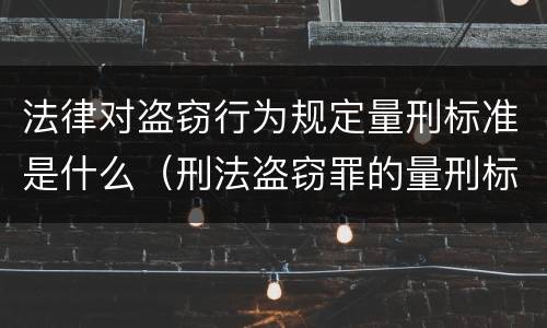 法律对盗窃行为规定量刑标准是什么（刑法盗窃罪的量刑标准）