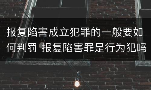 报复陷害成立犯罪的一般要如何判罚 报复陷害罪是行为犯吗