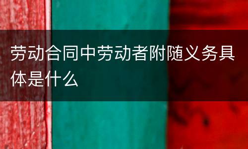 劳动合同中劳动者附随义务具体是什么