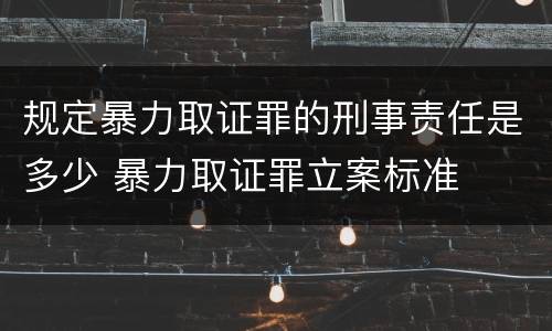 规定暴力取证罪的刑事责任是多少 暴力取证罪立案标准