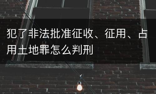 犯了非法批准征收、征用、占用土地罪怎么判刑