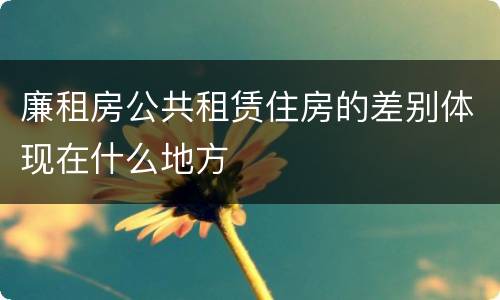 廉租房公共租赁住房的差别体现在什么地方