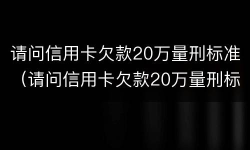 请问信用卡欠款20万量刑标准（请问信用卡欠款20万量刑标准是多少?）