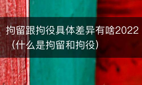 拘留跟拘役具体差异有啥2022（什么是拘留和拘役）