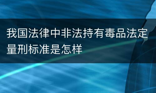 我国法律中非法持有毒品法定量刑标准是怎样