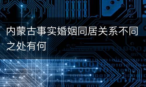 内蒙古事实婚姻同居关系不同之处有何