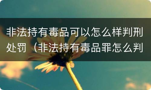非法持有毒品可以怎么样判刑处罚（非法持有毒品罪怎么判刑）